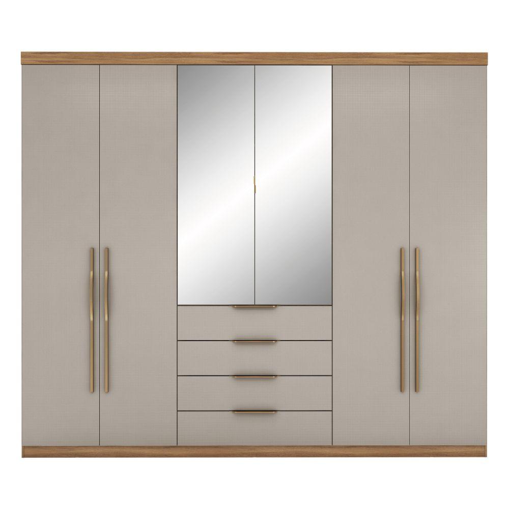 Guarda Roupa Giardino New com 6 Portas e 4 Gavetas Demobile - 2