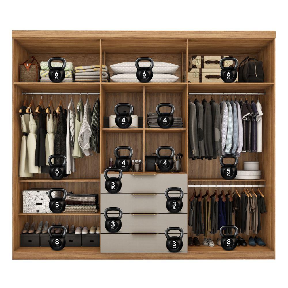 Guarda Roupa Giardino New com 6 Portas e 4 Gavetas Demobile - 4