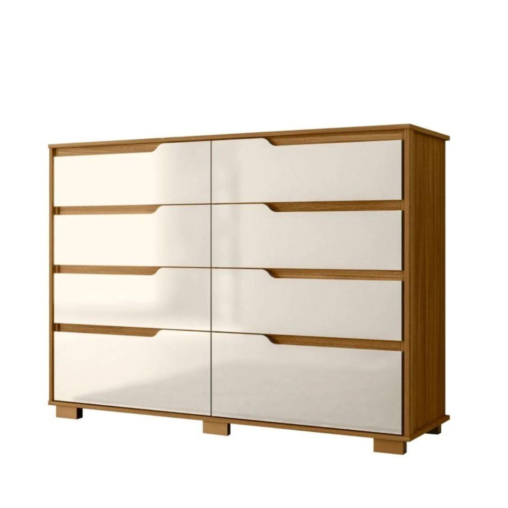 Conjunto Quarto Moval 2 Peças 8 Portas 4 Gavetas Guarda Roupa e Cômoda 8 Gavetas - 5