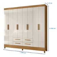 Conjunto Quarto Moval 2 Peças 8 Portas 4 Gavetas Guarda Roupa e Cômoda 8 Gavetas - 2