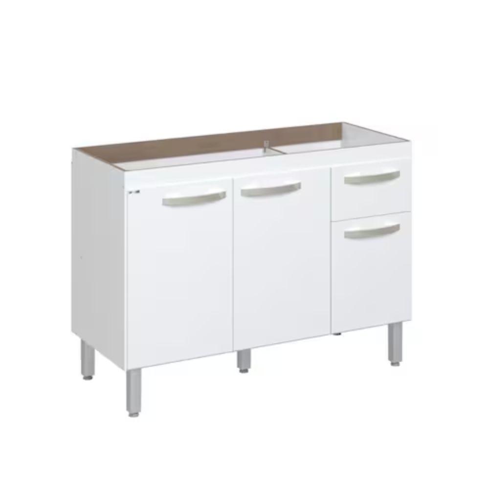 Conjunto Balcão de Cozinha com Pia Mármore Sintético 2 Portas 2 Gavetas Rorato - 7