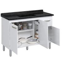 Conjunto Balcão de Cozinha com Pia Mármore Sintético 2 Portas 2 Gavetas Rorato - 3