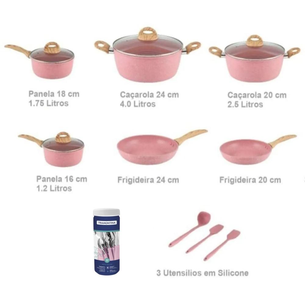 Kit Panelas Casa Ambiente 9 peças Jaguar para indução e faqueiro Tramontina 24 peças Ipanema - 3