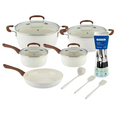 Kit Panelas 8pçs Jaguar com Faqueiro Tramontina 24pçs