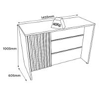 Conjunto Bancada Gourmet 5 Peças 2 Portas 3 Gavetas C/ Tampo Americana Henn - 3