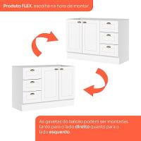 Conjunto Bancada Gourmet 5 Peças 2 Portas 3 Gavetas C/ Tampo Americana Henn - 5