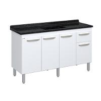 Balcão Flat De Cozinha Para Pia 4 Portas 1 gaveta 1,43 Rorato - 1