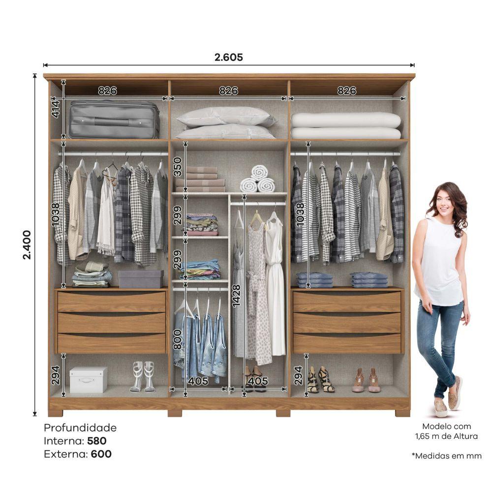 Guarda Roupa Henn Leblon 6 Portas 6 Gavetas - 5