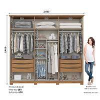 Guarda Roupa Henn Leblon 6 Portas 6 Gavetas - 5