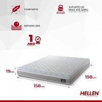 Colchão Hellen Premium One Face D33 158x198x0,19 - 3