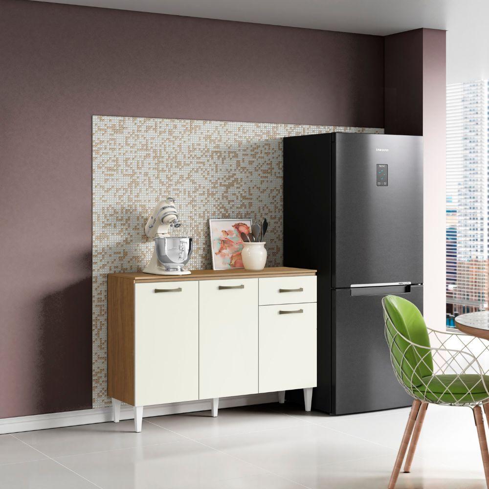 Balcão Aramoveis Atenas 3 Portas 1 Gaveta Sem Tampo - 3