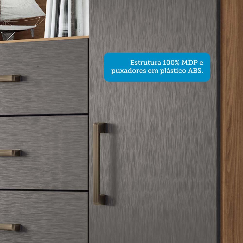 Cômoda Multiuso 1 Porta 6 Gavetas com Pés Marabá Santos Andirá - 5