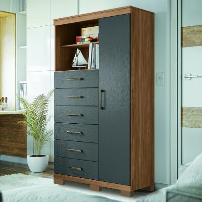 Cômoda Multiuso 1 Porta 6 Gavetas com Pés Marabá Santos Andirá