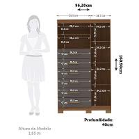 Cômoda Multiuso 1 Porta 6 Gavetas com Pés Marabá Santos Andirá - 3