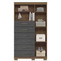 Cômoda Multiuso 1 Porta 6 Gavetas com Pés Marabá Santos Andirá