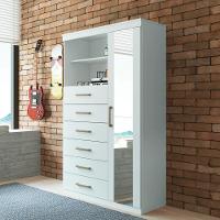 Cômoda Multiuso 1 Porta e 6 Gavetas com Espelho Marabá Santos Andirá - 1