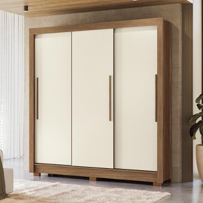 Guarda-Roupa Casal 3 Portas de Correr 9 Gavetas 204cm Arnaut Estilo MM