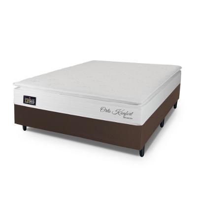 Conjunto Box Casal Hellen Ortopédico Konfort Espuma D33 Pillow Top 138x188x57cm