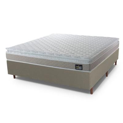 Conjunto Box Casal Hellen Espuma Premium D33 Pillow Top 138x188x57cm