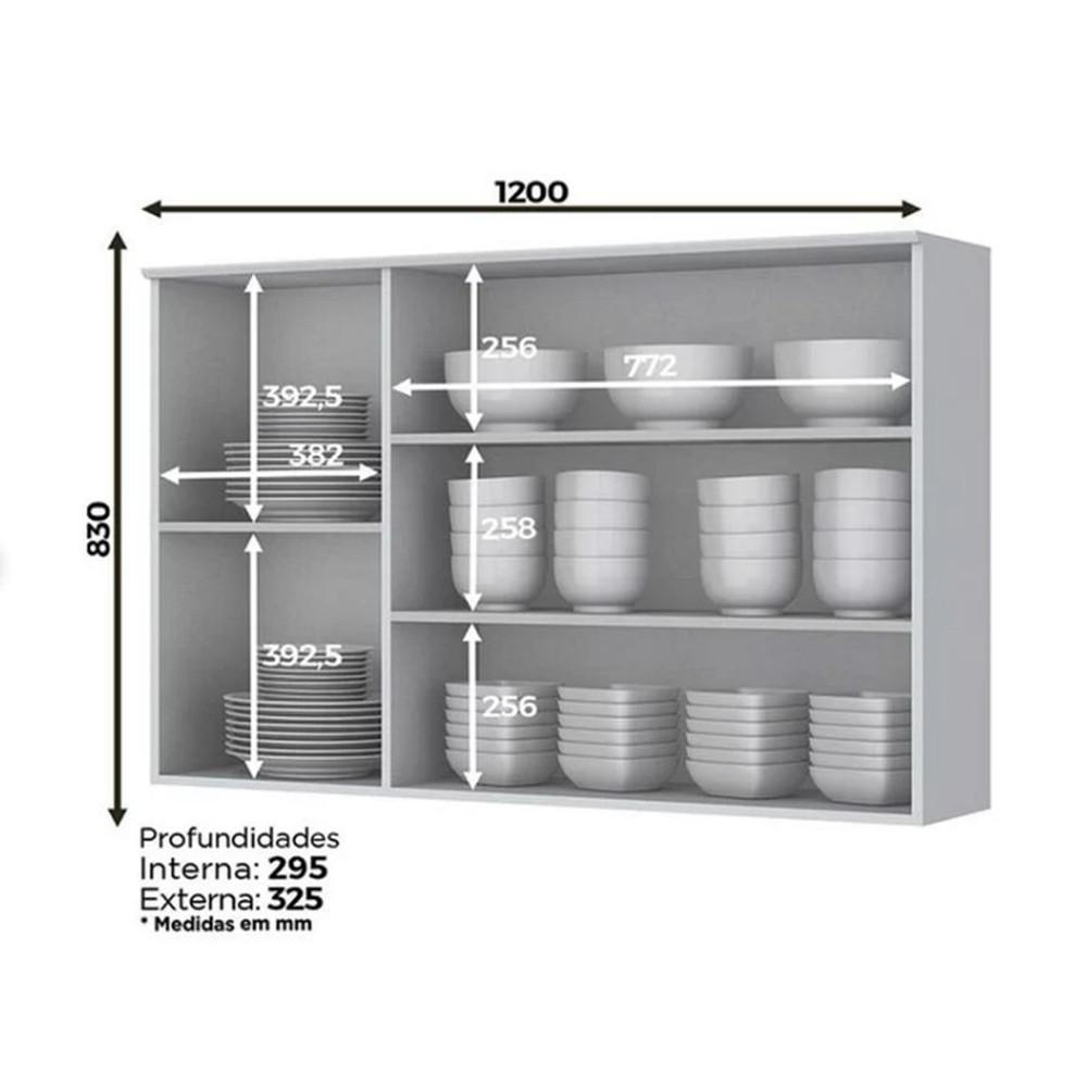 Cozinha Modulada 2 Peças 5 Portas 3 Gavetas Com Tampo Henn Americana - 3