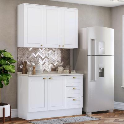 Cozinha Modulada 2 Peças 5 Portas 3 Gavetas Com Tampo Henn Americana