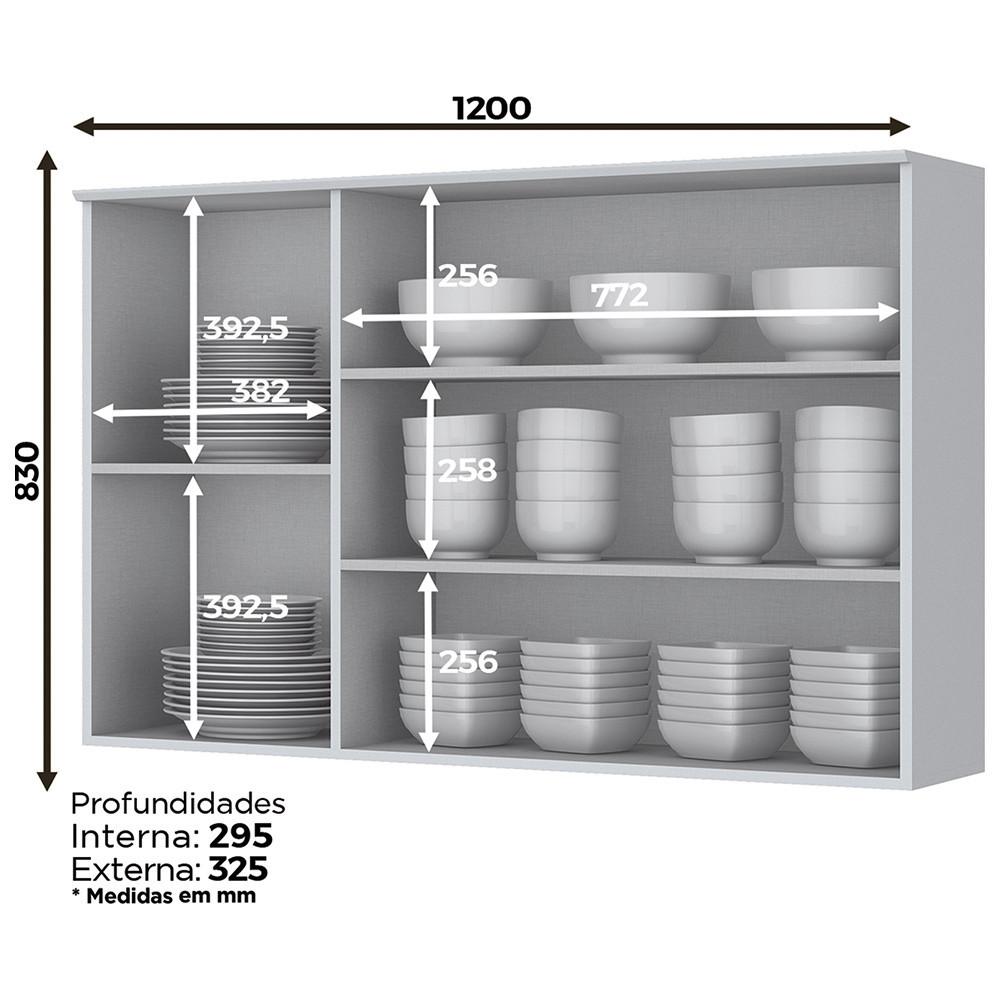 Cozinha Modulada Cooktop 4 Peças 8 Portas 3 Gavetas Com Tampo Henn Americana - 3