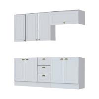 Cozinha Modulada Cooktop 4 Peças 8 Portas 3 Gavetas Com Tampo Henn Americana - 1