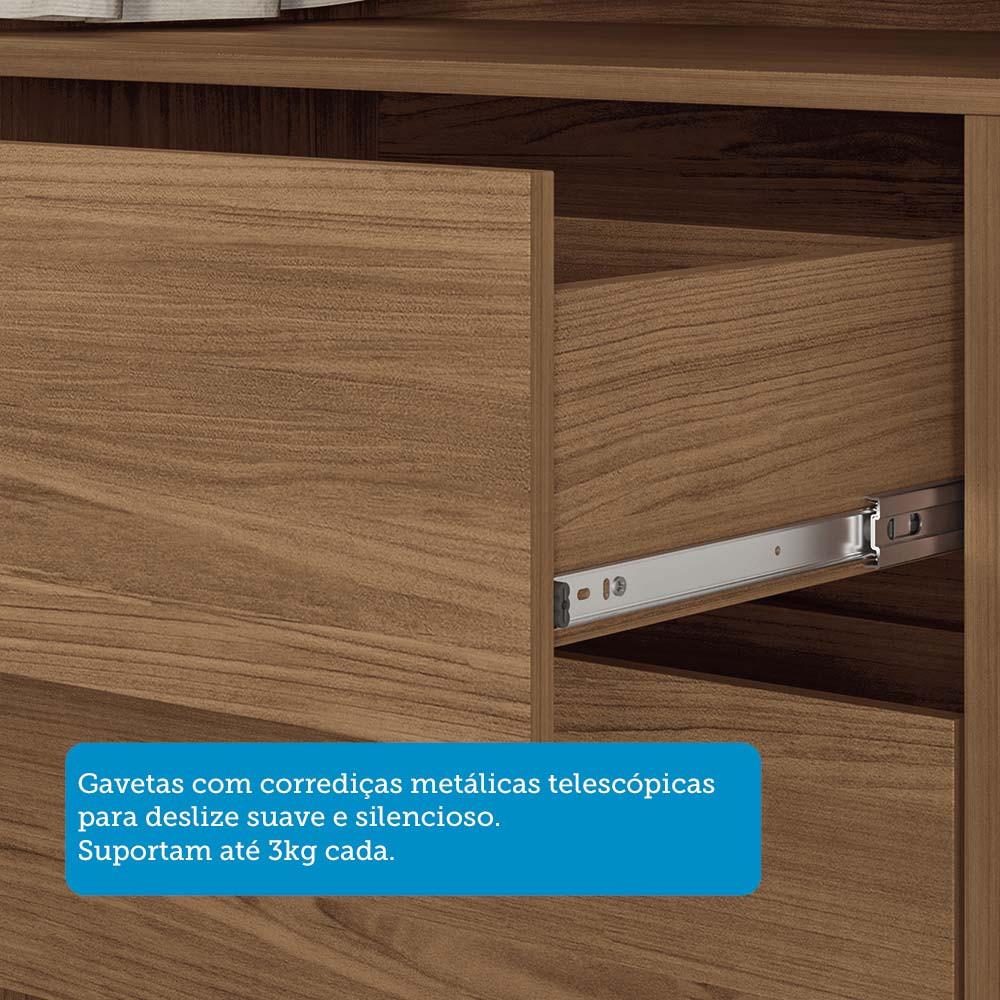 Guarda-Roupa Casal 6 Portas 2 Gavetas Com Espelho 194,40cm Toledo Santos Andirá - 5