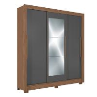 Guarda-Roupa Casal 3 Portas de Correr 9 Gavetas Com Espelho 204cm Maringá Santos Andirá - 1