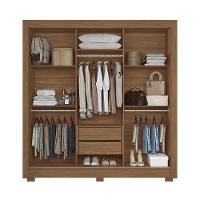 Guarda-Roupa Casal 3 Portas de Correr 9 Gavetas Com Espelho 204cm Maringá Santos Andirá - 2