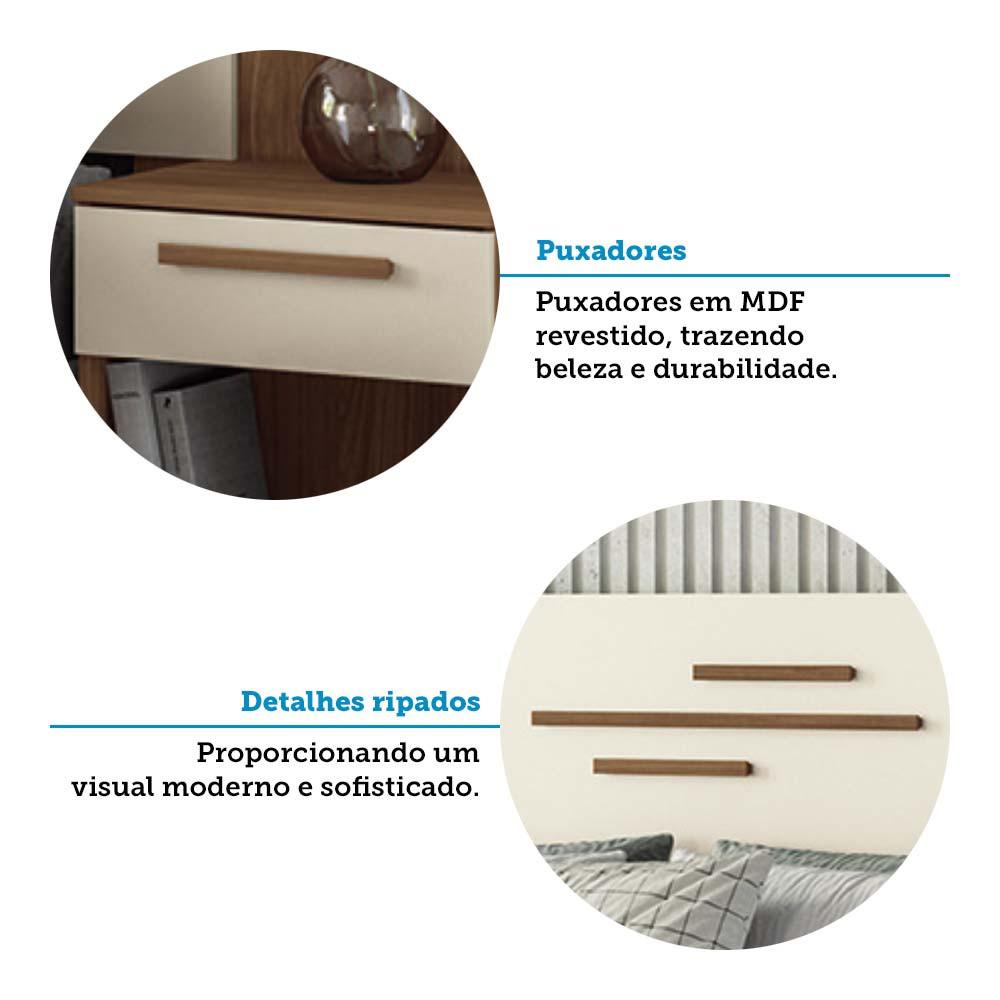 Cabeceira Casal 2 Gavetas 256cm Loanda Santos Andirá - 6
