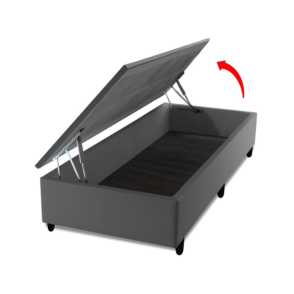 Cama Box Baú Solteiro Hellen Colchão com Molas Ensacadas Yaris Pillow Top 88x188x61cm - 5