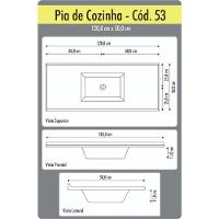 Conjunto Balcão de Cozinha Com Pia Granitada 3 Portas 1 Gaveta Poquema - 6