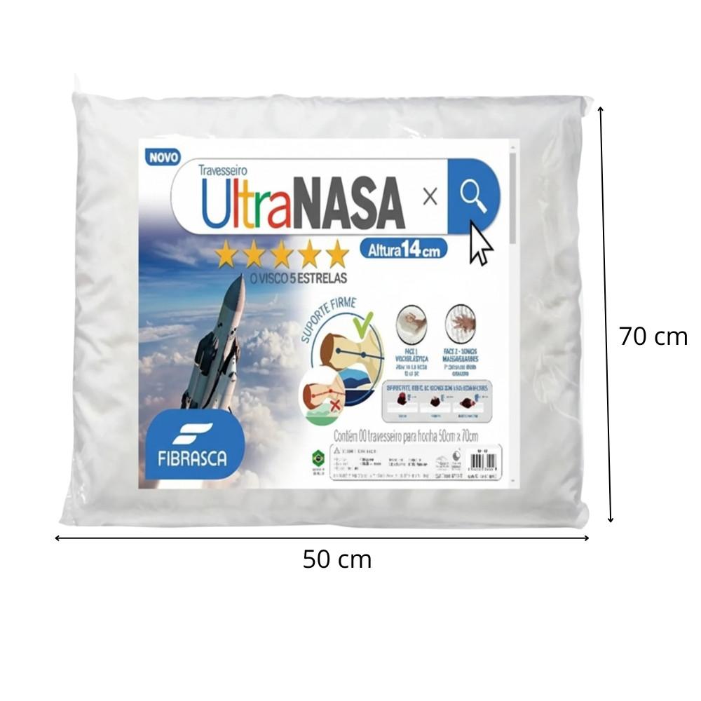 Kit com 2 Travesseiros Fibrasca Ultra Nasa 100 Poliéster - 4