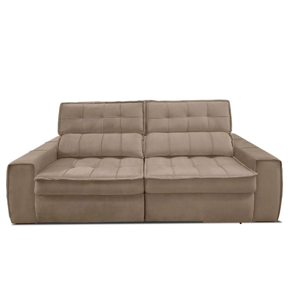 Sofá 254 cm 3 Lugares  Retrátil Reclinável Matielo América - 2