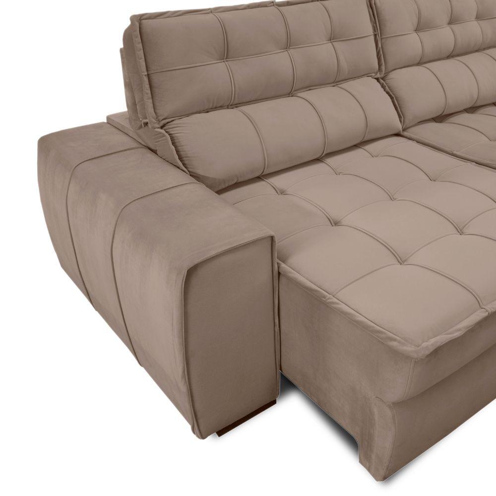 Sofá 254 cm 3 Lugares  Retrátil Reclinável Matielo América - 4