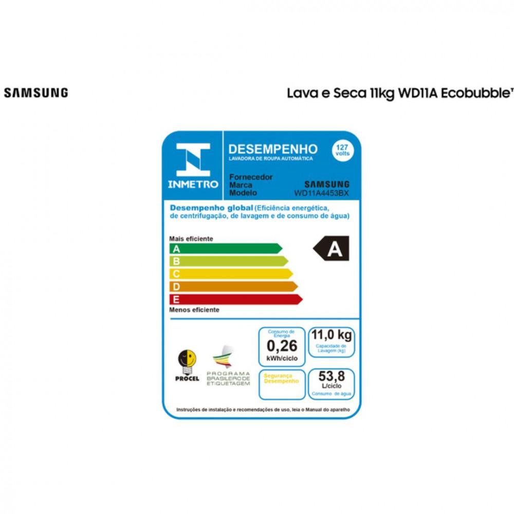 Lava e Seca Samsung 11kg Eco Bubble WD11A4453BX - 7