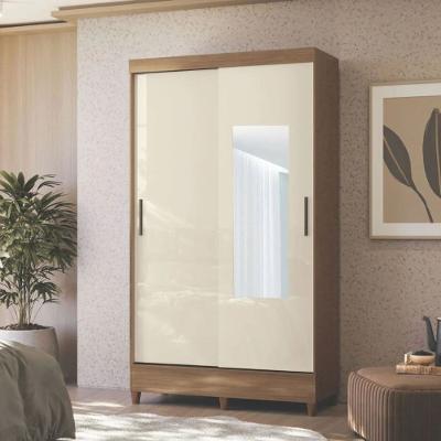 Guarda-Roupa Solteiro 2 Portas 2 Gavetas Com Espelho Fit Santos Andirá