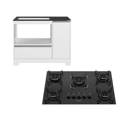 Kit Balcão Notável 3050 com Cooktop 5 Bocas Itatiaia Essencial Automático
