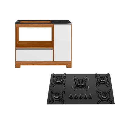 Kit Balcão Notável 3050 com Cooktop 5 Bocas Itatiaia Essencial Automático