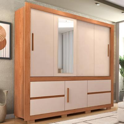 Guarda-Roupa Caemmun Optimus Lux 3 Portas de Correr 4 Gavetas com Espelho