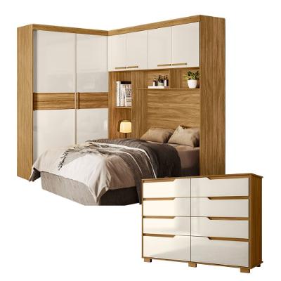 Guarda Roupa Modulado Florença e Cômoda Moval 2 Peças 6 Portas 13 Gavetas