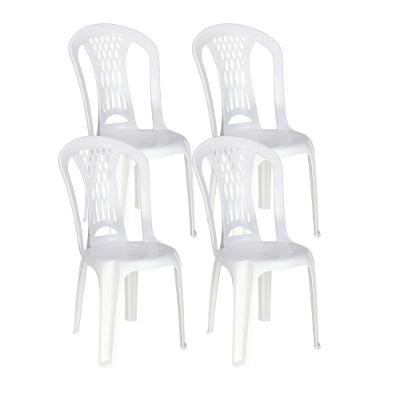 Kit 4 Cadeiras de Plástico Sem Braço Laguna Tramontina Basic