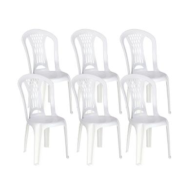 Kit 6 Cadeiras de Plástico Sem Braço Laguna Tramontina Basic