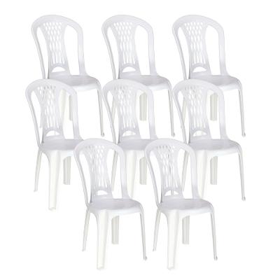 Kit 8 Cadeiras de Plástico Sem Braço Laguna Tramontina Basic