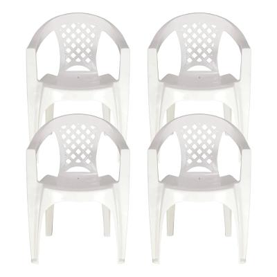 Kit 4 Cadeiras Tramontina Iguape com Braços em Polipropileno Empilhável