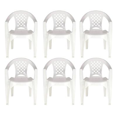 Kit 6 Cadeiras Tramontina Iguape Polipropileno com Braços Empilháveis