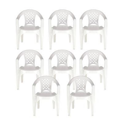 Kit 8 Cadeiras Tramontina Iguape Polipropileno com Braços Empilháveis