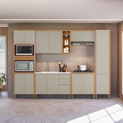 Cozinha Modulada Allure Linea Brasil 6 Peças MDF com LED Torre Quente e Paneleiro Simples A01M5