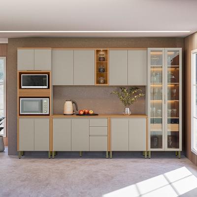 Cozinha Modulada Allure Linea Brasil 6 Peças MDF com Torre Quente e Cristaleira LED A01M6